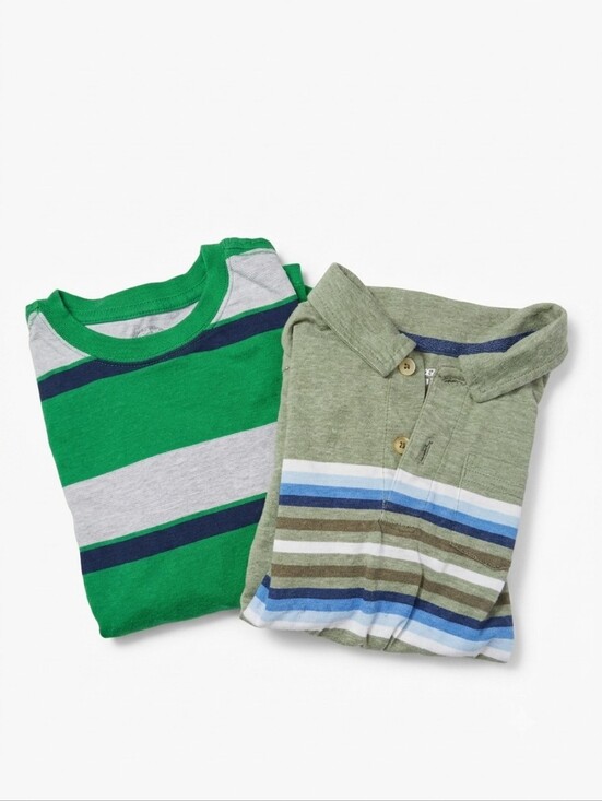 Faded Glory Other - Kids Striped Shirts Duo - Crewneck & Polo